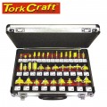 ROUTER BIT SET 35PIECE ALUMINIUM CASE GLASS FRONT 1/4 SHANK